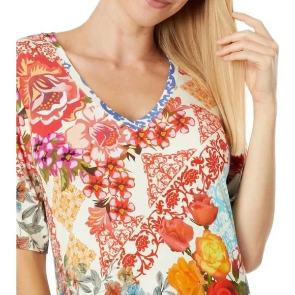 Johnny Was Tango Maxi T-Shirt Midi Length Patchwork Dress Size XL - Picture 16 of 16